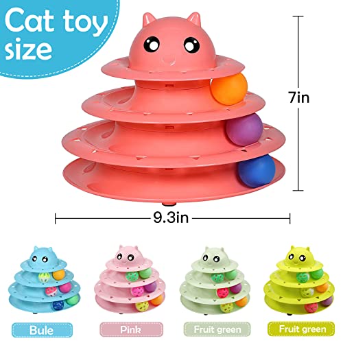 UPSKY 20 PCS Cat Toys Set with Teaser, Mice, Spring, and Various Ball Toys | Puzzle Kitten Toys, Sturdy Structure, Detachable Design, Easy to Assemble, Anti-Slip, Reduces Boredom for Indoor Cats - color: B-20PCS-Red