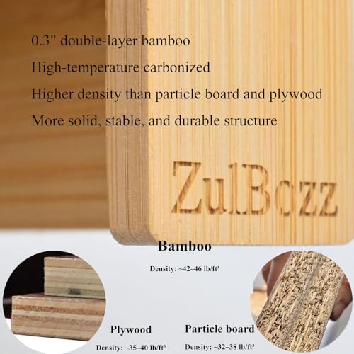 0.3" Thick Bamboo Hamster Hideout House, Pre-Assembled Flat Top Wooden Hideaway, Extra Large Hamster Nest for Adult Syrian Hamster, Gerbil, 9 x 5.2 x 5.2 in, Large