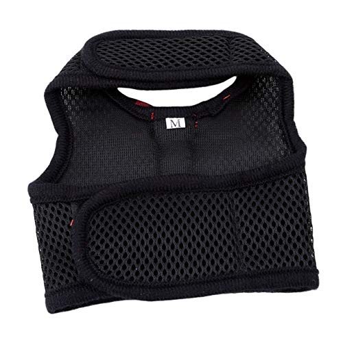 Rabbit Harness with Leash Adjustable Soft Mesh Vest Harness for Bunny Kitten Guinea Pig Rat (M, Black) - color: Black, size: M