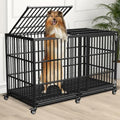64" Heavy Duty Dog Crate Indestructible Dog High Anxiety Kennel Cage with Double Doors for Extra Large Giant Breeds - size: 64.0"L x 33.0"W x 41.0"H
