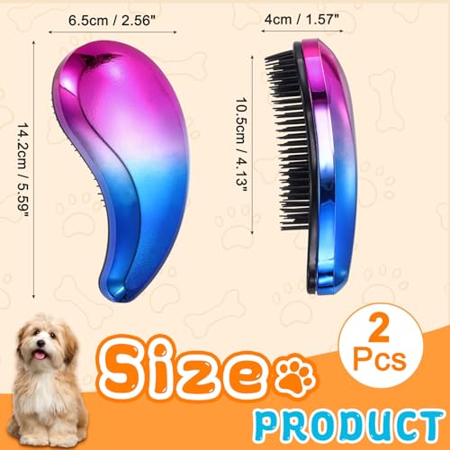 Small Dog Brushes, Grooming Brushes Puppies Hair Remover (Gradient Color, 2 Pcs) - color: Gradient Color