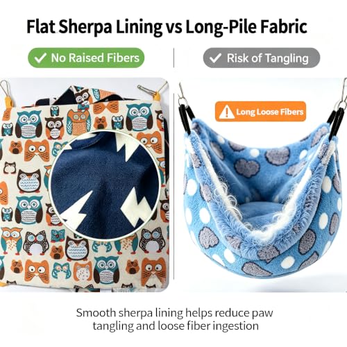 Rat Hammock - Small Animal Hanging Bed for Guinea Pigs | Machine washable, suitable for all seasons, space-saving hideout, durable canvas, sturdy metal clips, pet-safe material