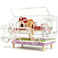 8 in 1 Acrylic Hamster Cage 2 Tier Dwarf Hamster Cage 360° Clear Viewing | Hamster Cage Transperant Hamster Habitat Top Open Gerbil Cage Mouse Cage with Tubes for Pet Mice (Clear, 17.7"x13"x11.8") ﻿
