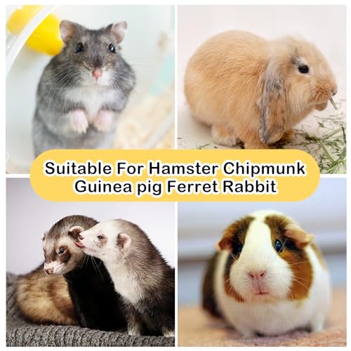 4 PCS Bunny Chew Toys for Grinding Teeth, Hanging Rabbit Snack Toy Natural Chinchilla Sweet Bamboo Sticks Carrot Cake Small Animal Treats String for Chinchilla, Guinea Pigs, Squirrel, Gerbil