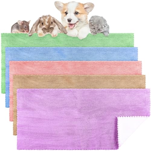 SmoothNovelty 5 Pcs Waterproof Guinea Pig Blankets Washable Small Animal Pee Pad Pet Blanket Sleep Bedding Mats Absorbent Guinea Pig Cage Liner Reusable Pet Sleep Pad(Colorful,18" X 24",Classic) - color: Colorful, size: 18" X 24", style: Classic