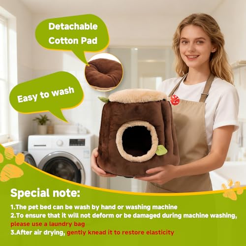 LYART Guinea Pig Hamster Bedding or Hideout for Mouse Mice Rat Ferret Bunny Fluff Bedding Bed House Cage Accessories, Dwarf Rabbits Hedgehog Bearded Dragon Warm Bedding Winter Nest Cave, Washable(1.S) - size: 1.S