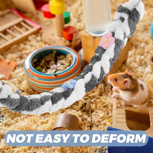 Totority Squirrel Climbing Rope Toy Rope Perch for Sugar Gliders Rats Hamsters and Small Pets Cage Enrichment and Activity Accessory 22.83 X 2.16 X 1.57 in 1 Pc