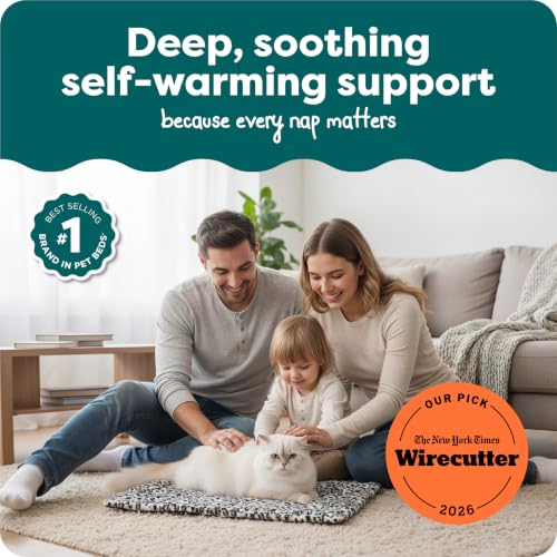 Furhaven ThermaNAP Self-Warming Cat Bed for Indoor Cats & Large/Medium Dogs, Washable & Reflects Body Heat - Quilted Faux Fur Reflective Bed Mat - Snow Leopard, Large - color: Snow Leopard, size: Large - 36"L x 24"W