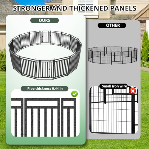 Thickened Outdoor Dog Fence, 40" H, 16 Panels for Yard & Camping | Easy Setup, Flexible Layouts, Thickened Panels, Heavy-Duty, for Medium & Large Dogs and Farm Use, Patented - size: 40" height, style: 16 Panels