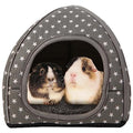 Cozy Guinea Pig Hideout Bed Soft Fleece Material Removable Cushion Washable and Dryer Friendly Perfect Cage Accessories for Rabbits Hamsters Hedgehogs - color: Grey
