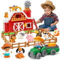 All-in-One Farm Barn Toy Set,Pretend Play Gift for Boys Girls 2 3 Years Old | Barn Toy Set with Farm Animal Figures for Toddlers,Tractor&Fence,Educational Montessori-style Play Sets with Light&Sounds