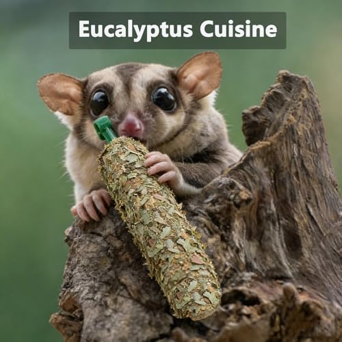 Accretion Eucalyptus Chew Sticks for Small Pets, Natural Treat with Oats & Honey for Sugar Gliders, Chinchillas, Rabbits