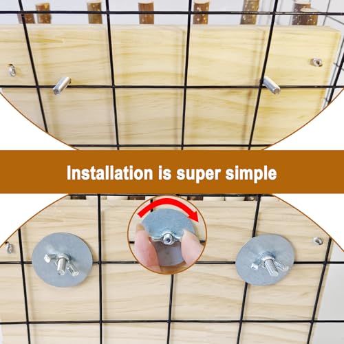 Wood Rabbit Hay Feeder,Hanging Guinea Pig Hay Holder,Biting Resistant Bunny Grass Holder,Small Animals Feeding Grass Manage Rack Dispenser for Chinchilla,Hamsters Cage Accessories