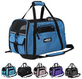 EliteField Soft-Sided Pet Carrier for Cats & Small Dogs (3-Year Warranty) | Airline Approved, Removable Bed & Cover, Built-In Leash, Luggage Sleeve, Seat Belt Loop, Waterproof, Durable, Foldable - color: Sapphire Blue, size: 17.0"L x 9.0"W x 12.0"H