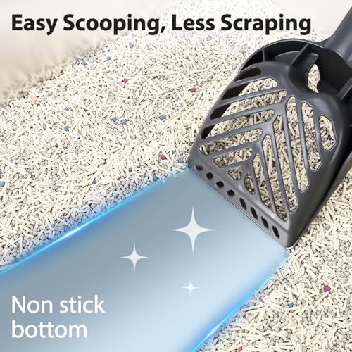 FURTIME Stainless Steel Cat Litter Box, Extra Large Cats Metal Litter Box | High-Sided Open-Top Easy-Clean Litter Pan for Multi-Cat Home, Non-Stick, Anti-Leakage, Comes with Scoop & Mat, 28"×20"×12.2" - color: Grey, size: XXX-Large