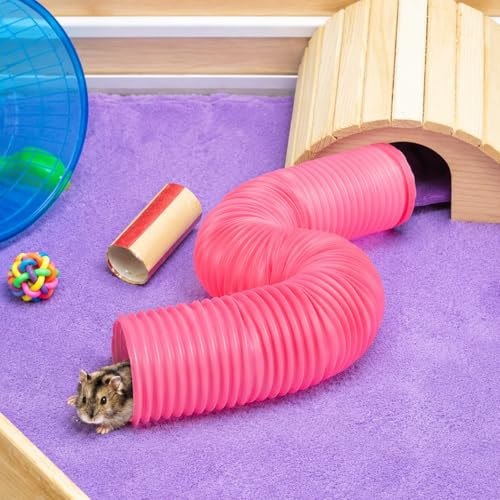 3 Packs Hamster Fun Tunnels, Pet Mouse Plastic Tube, Collapsible Plastic Tunnel, Tube Pet Hideaway, Training Hideout Tunnels for Guinea Pigs, Chinchillas, Rats, Ferrets, Dwarf Rabbits