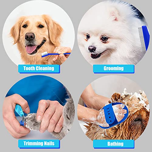 13 PCS Small Animal Grooming Supplie, Nail Clipper and Trimmer, Pet Hair Remover Comb, Small Animal Massage Brush Double-Sided Comb and Toothbrush for Dog Bunny Rabbit Hamster