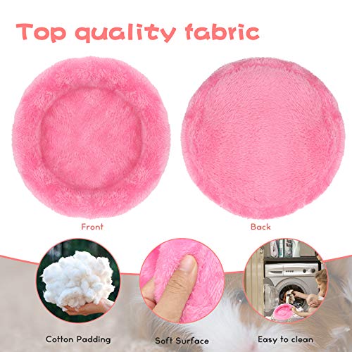 BWOGUE Hamster Bed, Round Velvet Sleep Pad for Guinea Pigs and Rats, 8.7 in | Round Mat for Small Pets, Soft Velvet Comfort, Machine Washable, Cage and Home Use, Hamsters Guinea Pigs - color: Rose Red