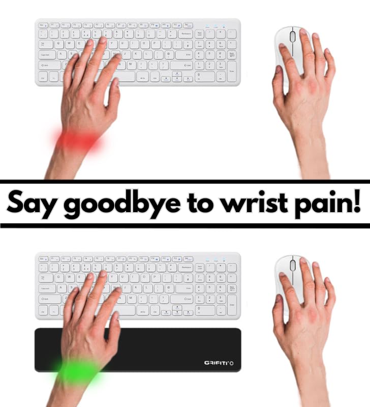 Slim Wrist Pad 17" x 4" x 0.25" Wrists Rest Pads for Standard Computer Keyboards - Ergonomic Keyboard Support Accessories & Carpal Tunnel Resting Hand Rests (Black Poly Nylon Surface) - size: 17" x 4" x 0.25"