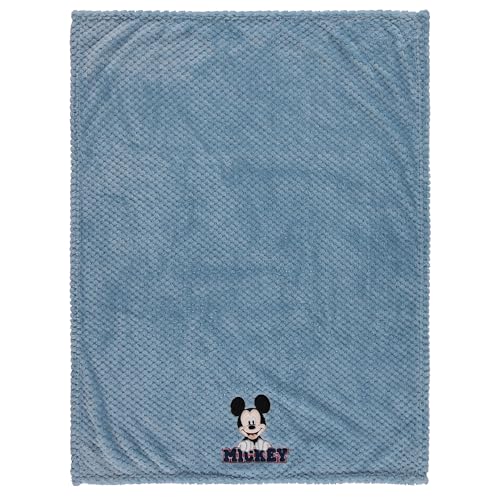 Disney Mickey Mouse Soft Baby Blanket - Flannel Fleece Blanket for Baby Girls/Boys - Plush Crib Stroller Nursery & Daycare Blankey, Smile/Blue - color: Mickey Mouse Smile