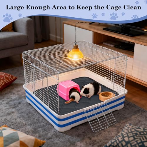 Klmnop 8 Pack Washable Guinea Pig Cage Liners, 12 x 12 Inch Reusable Absorbent Leakproof Pee Pads with Anti-Slip Bottom, Small Animal Bedding for Rabbit Bunny Hamster Cage(Dark Grey)