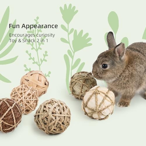 andwe Small Animals Play Balls Rolling Chew Toys (Pack of 9) | Easy to nibble Gnawing Treat For Rabbits Guinea Pigs Chinchilla Bunny Degus, Pet Cage Entertainment - size: Pack of 9