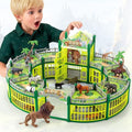 Complete 248PCS Animal Playground Set with 14 Realistic Wild Animals – Build Your Own Animal Park, Interactive Playset with Openable Fences & Battle Station, for Boys Girls Kids Toddlers 3-8 - color: Green