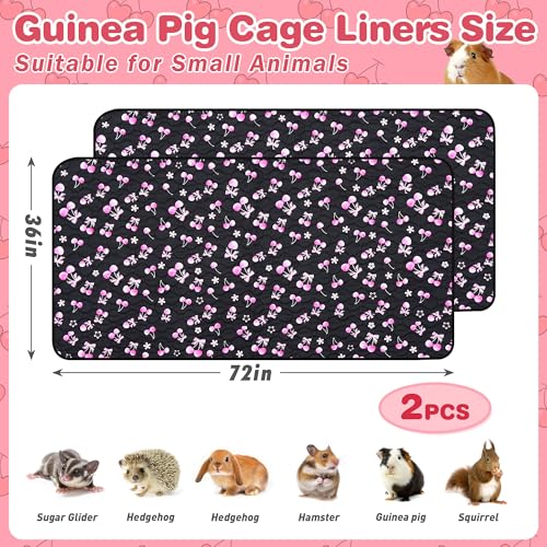 2 Pack Waterproof Guinea Pig Cage Liner, 36" x 72" Washable Reusable Guinea Pig Liner, Super Absorbent Leak-Proof Pet Pee Pad Mats for Guinea Pigs Rabbit Chinchilla Bunny Hamster - size: 36*72 inch 2pack