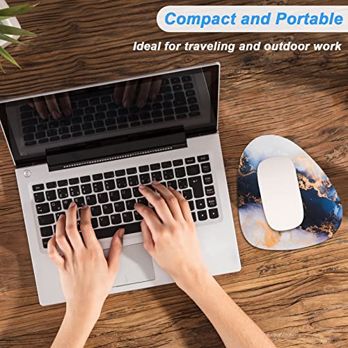 Rimilak Small Mouse Pad 6 x 7 Inch, Irregular Mini Mouse Pad with Non-Slip Rubber Base, Waterproof Compact Mouse Mat for Laptop Computer Wireless Mouse Keyboard Home Office Travel, Blue Marble - color: Blue Gradient Marble, size: 7L x 6W inches