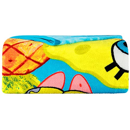 Franco Kids Bedding Super Soft Plush Micro Raschel Blanket, 62 in x 90 in, Spongebob Squarepants, Multicolour, Prints May Vary - color: Spongebob Squarepants, size: 62 in x 90 in