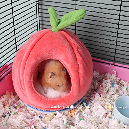 Pet Hideout House - Rat Beds, Small Animal Washable Cage Accessories - Hamster, Syrian Hideout, Sugar Glider Hammock for Dwarf Hamsters, Squirrel, Chipmunks - Pink - color: pink