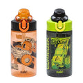 Zak Designs Hot Wheels Sage 16oz Leak-Proof Straw Kids Water Bottle, 2-Pack | BPA Free Durable Plastic, Cupholder Friendly, Dishwasher Safe, Easy to Clean, Lid Lock, Handle, For School, Home, Travel - color: Hot Wheels (Monster Trucks)