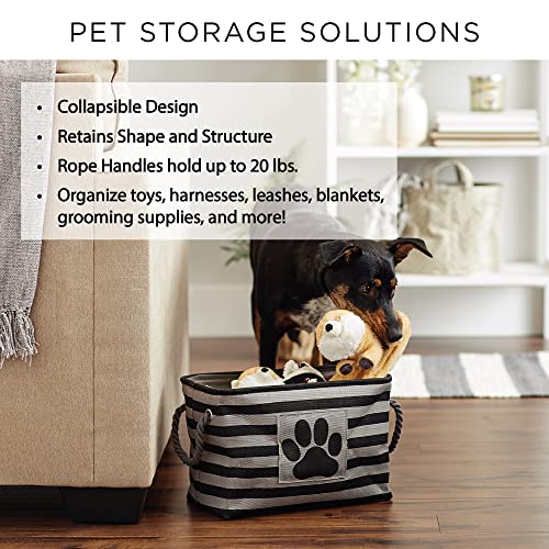 Bone Dry Pet Storage Collection Striped Paw Patch Bin, Small Rectangle, Brown - color: Brown, size: Small Rectangle