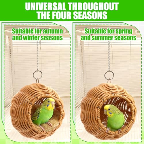 Bird Nest for Cage Hanging Small Bird Bed with Mat, Parakeet Nest | Washable Bird Hammock Hamster Toys Warm Bed House Cage Accessories for Parrot Budgie Finch Canary