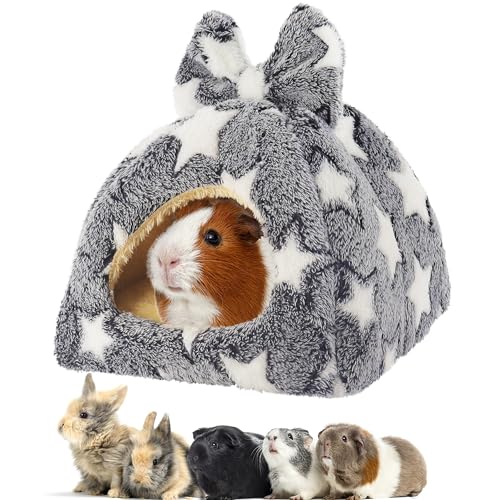 Mygeromon Guinea Pig Bed Rabbit Hideout Cuddle Cup Washable (Star Style) | Winter, Small Animals Sleeping House, for Ferret, Chinchilla, Bunny - color: Star Style