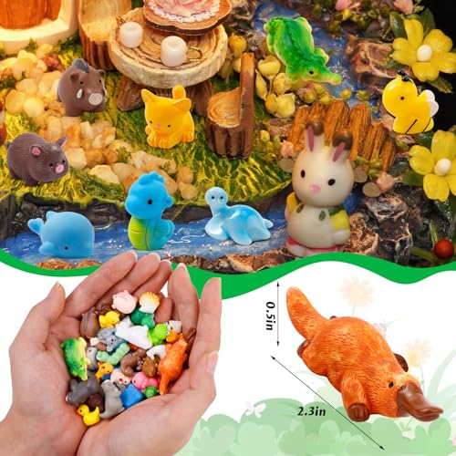 ywevyezc 42 Pcs Mini Resin Animals 42 Styles Resin Animals Figurines Bulk for Micro Fairy Party Favors Garden Hide Accessories Dollhouse Crafts Decor - style: 42Pcs-Animals