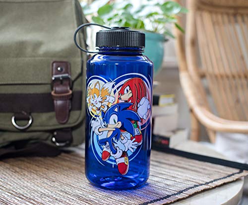 JUST FUNKY Sonic The Hedgehog Character Water Bottle | BPA-Free Large Plastic Water Jug With Screw Top Lid | Hydration For Outdoor Sports, Gym, Yoga | Holds 32 Ounces