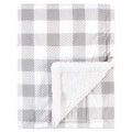 Hudson Baby Unisex Baby Plush Mink and Sherpa Blanket, Gray Plaid, One Size - color: Gray Plaid, size: One Size