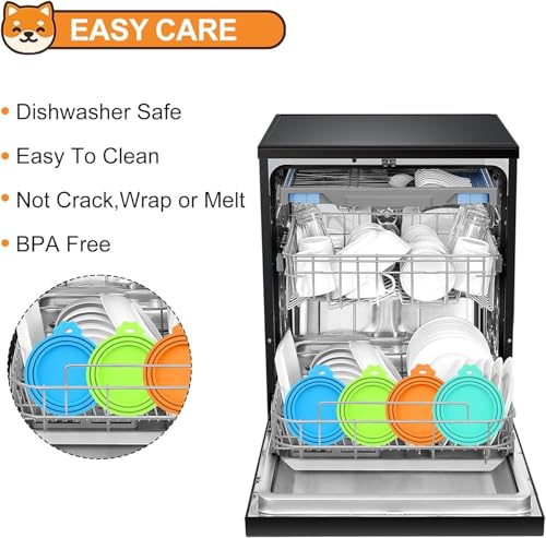 2 Packs Pet Food Cans Lids,Cute Can Lid Dishwasher Safe, Can Covers Most Standard Size Dog and Cat Canned(light green) - color: light green