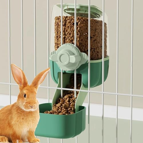 Pet Hanging Automatic Feeders Drinking Bowls，Gravity Rabbit Feeder and Water Set，Cage Cat Food Bowl Feeding Station for Puppy Kitten Chinchilla Hedgehog Guinea Pig Ferret (Yellow-Food) - color: Yellow-Food