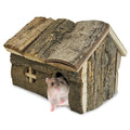 kathson Bark Wood Dwarf Hamster House with Small Window Mouse Natural Chewable Hideout Hut Mice Resting Room Hamster Cage Accessory for Dwarf Hamster Mice Young Syrian Hamsters and other Small Animals