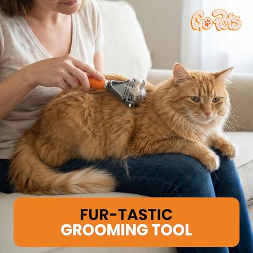 2-in-1 Deshedding & Dematting Comb & Grooming Brush for Dogs & Cats | Double-Sided Dog Rake for Shedding, Pet Deshedding Brush, Undercoat Mat Dematting Tool for Long Haired Cats, Grooming Matting - style: 2-Sided Dematting Comb