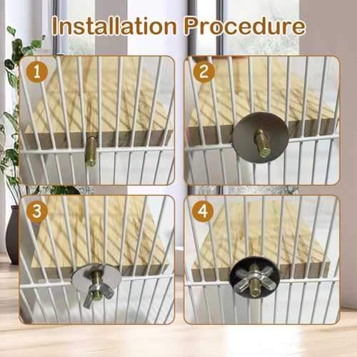 7 Pcs Chinchilla Ledges Wood Sets, Hamster Wooden Stand Platform with Lava Ledge Blocks Chew Toys Small Animal Cage Accessories for Rat Gerbil Guinea Pig Parrot Chipmunk Squirrel Mouse