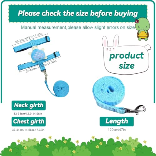 4 Pcs Adjustable Bunny Rabbit Harness and Leash Set, Small Pet Vest Harness Leash, with Decoration for Bunny Kitten Small Pets