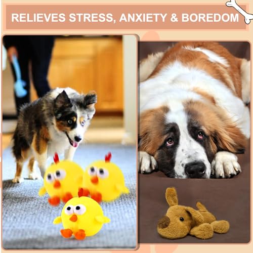 BABORUI Interactive Dog Toys, Crazy Jumping Chicken Dog Toy with Recording and Music Modes, Rechargeable Moving Squeaky Dog Toys for Small/Medium/Large Dogs to Keep Them Busy - color: Chicken