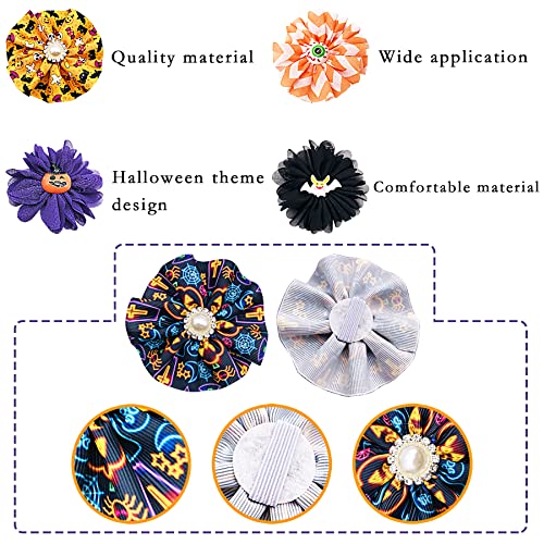 PET SHOW 4pcs Small Dogs Collar Flowers and Bows Charms For Festival Holiday Party Cats Rabbits Slides on Collars Leashes Puppies Medium Dog Collar Attachment - color: Halloween-12pcs