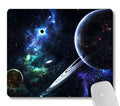 Outer Space Galaxy Navy Blue Mouse Pad, Cosmic Planet Nebula Scene Desk Mat | Saturn Planet Black Hole Stars, Universe Sci-Fi Astronomy Decor, 9.5"x 7.9", Cute, Smooth, Anti-Slip - color: Black Blue