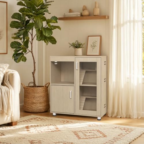 Guinea Pig Cages, Hamster Cage Wood with Independent Storage Cabinet, House for Rat Chinchilla with Guinea Pig Hutch and Bridge, Openable Top with Acrylic Sheets (Teak) - color: Teak