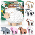 Magnetic Animal Building Toys, STEM Toddler Learning Toys 3D Puzzle Animals for Boys Girls, Educational Magnetic Travel Montessori Toy Sheep Wolf Reindeer Sloth,Unique Birthday Gift for Kids 3 4 5 6 7 - style: Forest Animals