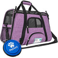 PetAmi Airline Approved Pet Carrier Cats & Small Dogs, Small Heather Purple | Soft Sided TSA Travel Bag, Sherpa Bed, Breathable Mesh Ventilation, Collapsible Bowl, Fits Under Seat, Up to 18 lbs - color: Heather Purple, size: Small - 17"L x 10.2"W x 11.2"H